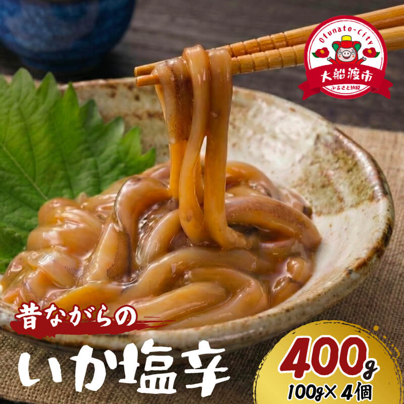 【ふるさと納税】 手作り 国産 イカ塩辛 400g (100g×4パック) イカ いか 塩辛 小分け 冷凍 海産物 イカの塩辛 いか塩辛 イカ塩辛 いかの塩辛 手作り 烏賊 三陸産 塩 珍味 塩と肝のみ ご飯 おかず 夕飯 夕ご飯 おつまみ 三陸 三陸産 岩手県 大船渡市 1万円 10000円 送料無料|岩手県大船渡市
