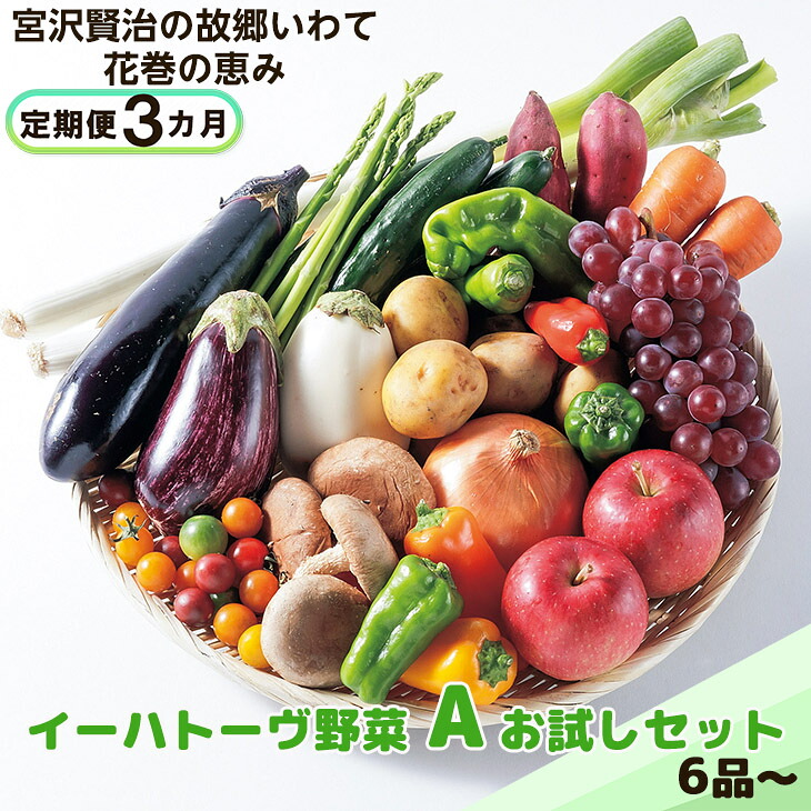 【ふるさと納税】《定期便3ヶ月》 イーハトーヴ野菜A お試しセット 6品～ ふるさと納税 野菜 定期便 お楽しみ 旬 冷蔵
