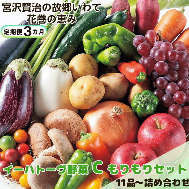 【ふるさと納税】《定期便3ヶ月》 イーハトーヴ野菜Ｃ もりもりセット 11品～ ふるさと納税 野菜 定期便 お楽しみ 旬 冷蔵
