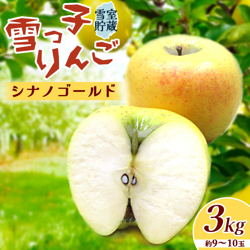 【ふるさと納税】【 予約受付 /2026年 4月発送 】 雪っ子 りんご シナノゴールド 3kg 5kg 10kg から選択可能 数量限定 リンゴ 林檎 果物 フルーツ 果実 贈答 おすそ分け シェア 雪室貯蔵 雪っ子りんご 東北 岩手 土産 岩手県 北上市 展勝地レストハウス D0479
