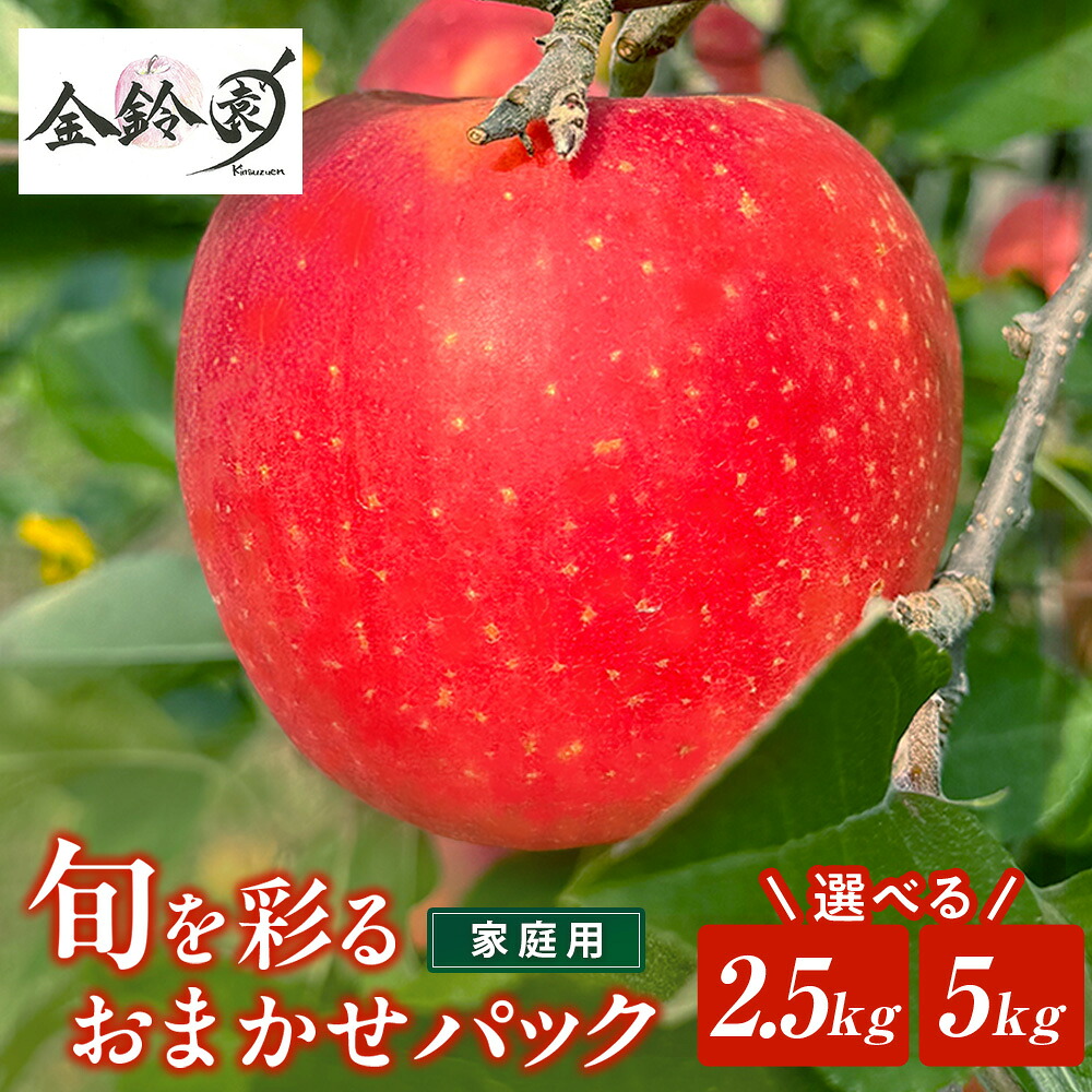 【ふるさと納税】＼ 予約受付 26年9月発送開始予定 ／ りんご 旬を彩るおまかせパック 【 家庭用 】 2.5kg～5キロ 林檎 リンゴ 国産 東北 岩手 産地直送 送料無料 訳あり フルーツ 果物 岩手県 北上市 金鈴園 ふるさと納税 限定 季節限定 秋 冬