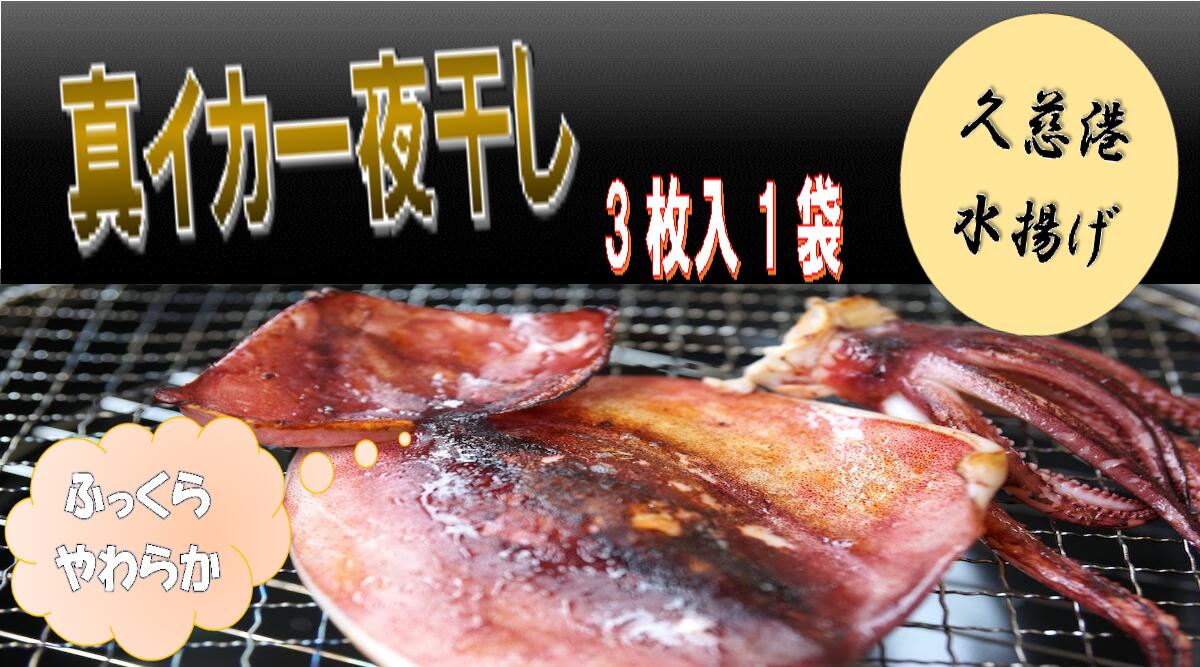 【ふるさと納税】【久慈港水揚げ】イカ一夜干し３枚入り×１袋