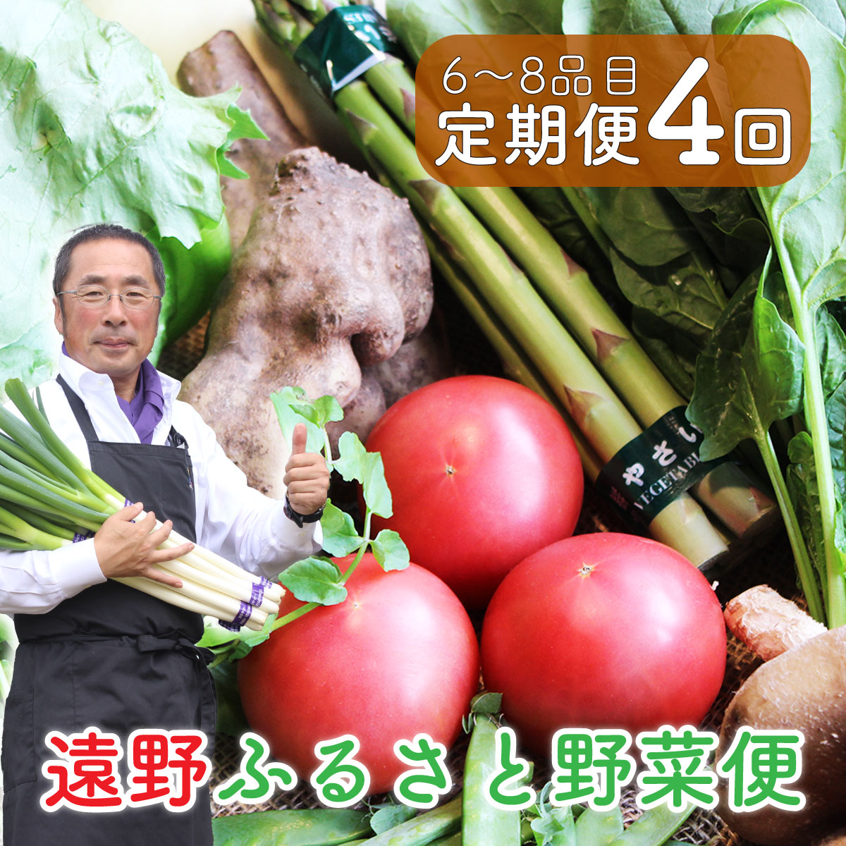 【ふるさと納税】遠野 ふるさと 野菜便 定期便 年4回 6～8品目《 野菜ソムリエ 上級プロ 厳選 》/ 東北 岩手県 遠野市 産 野菜 やさい セット ベジタブル 詰め合わせ 旬 新鮮 産地直送 採れたて 国産 おまかせ 仕送り ギフト BBQ 鍋 料理 お中元 送料無料