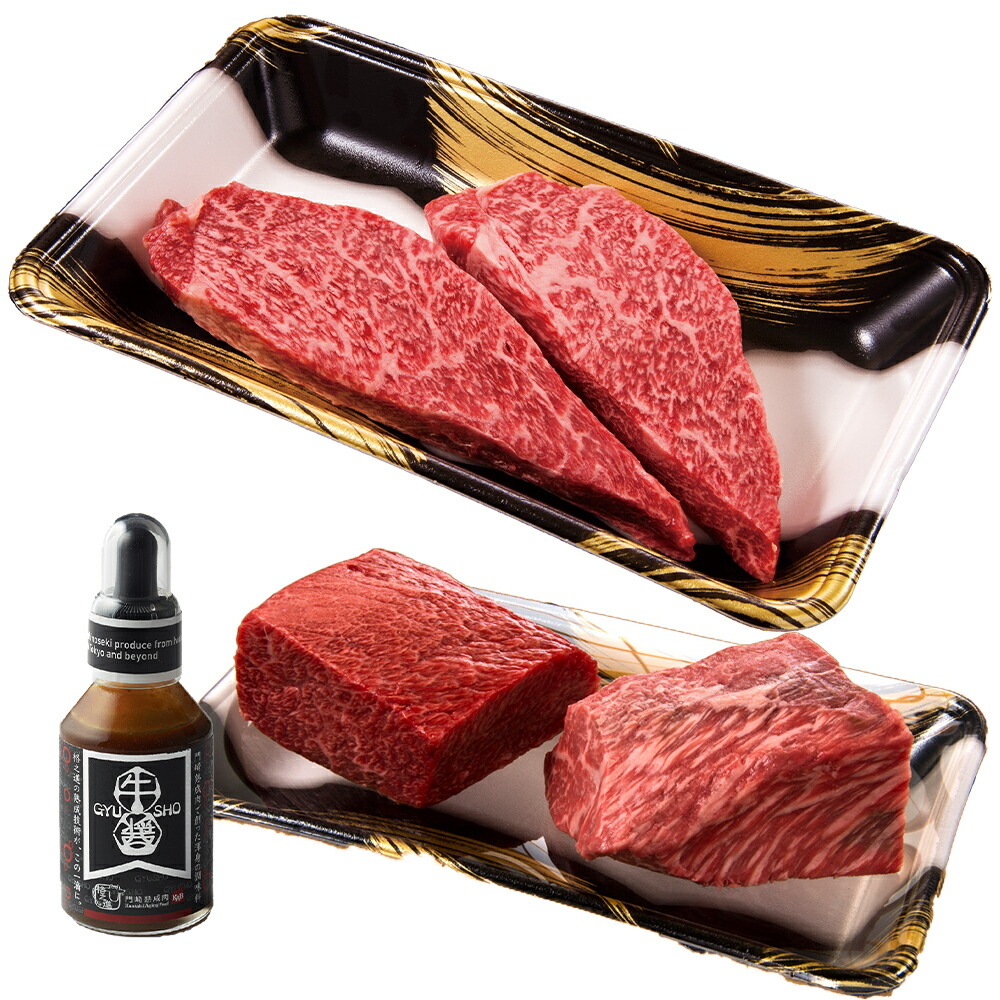 【ふるさと納税】《格之進》門崎 熟成肉 塊焼き & ステーキ セット ( 赤身 )540g + 牛醤 1本 プレミアム 送料無料 無添加 高級 国産 牛肉 肉 岩手 一関 贈り物 ギフト お取り寄せ 冷凍 人気 バーベキュー BBQ 塊焼き|岩手県一関市