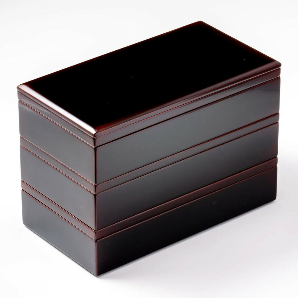 【ふるさと納税】長角重箱 溜 伝統工芸 工芸品 ふるさと納税 丸三漆器 重箱 漆 一関市 岩手県