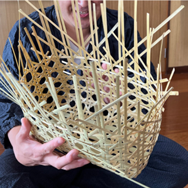 八つ目編み買い物かご 竹かご 竹製 手作り 編み 天然素材 工芸品 岩手