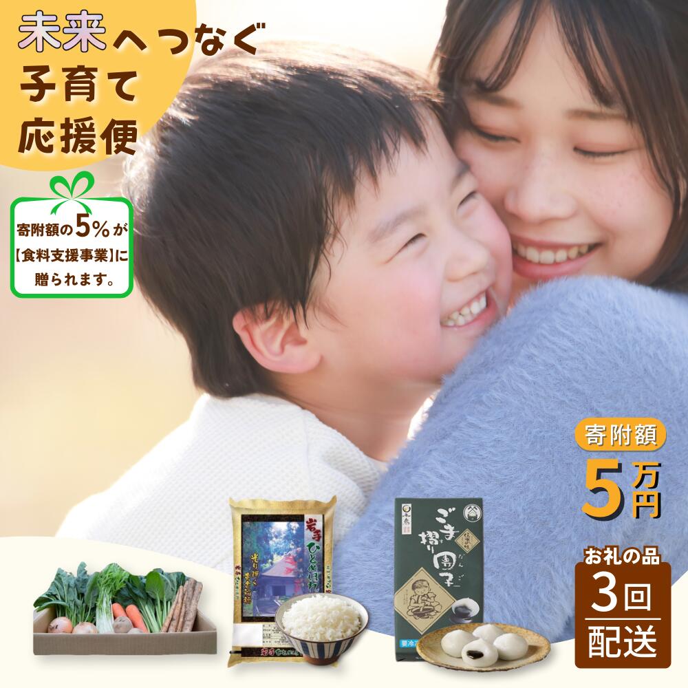 【ふるさと納税】未来へつなぐ子育て応援便 5万円コース 寄附額の一部をフードパントリー事業へ贈呈 SDGs×ふるさと納税 食料支援 年3回返礼品をお届け 一関市 岩手県 32,500円