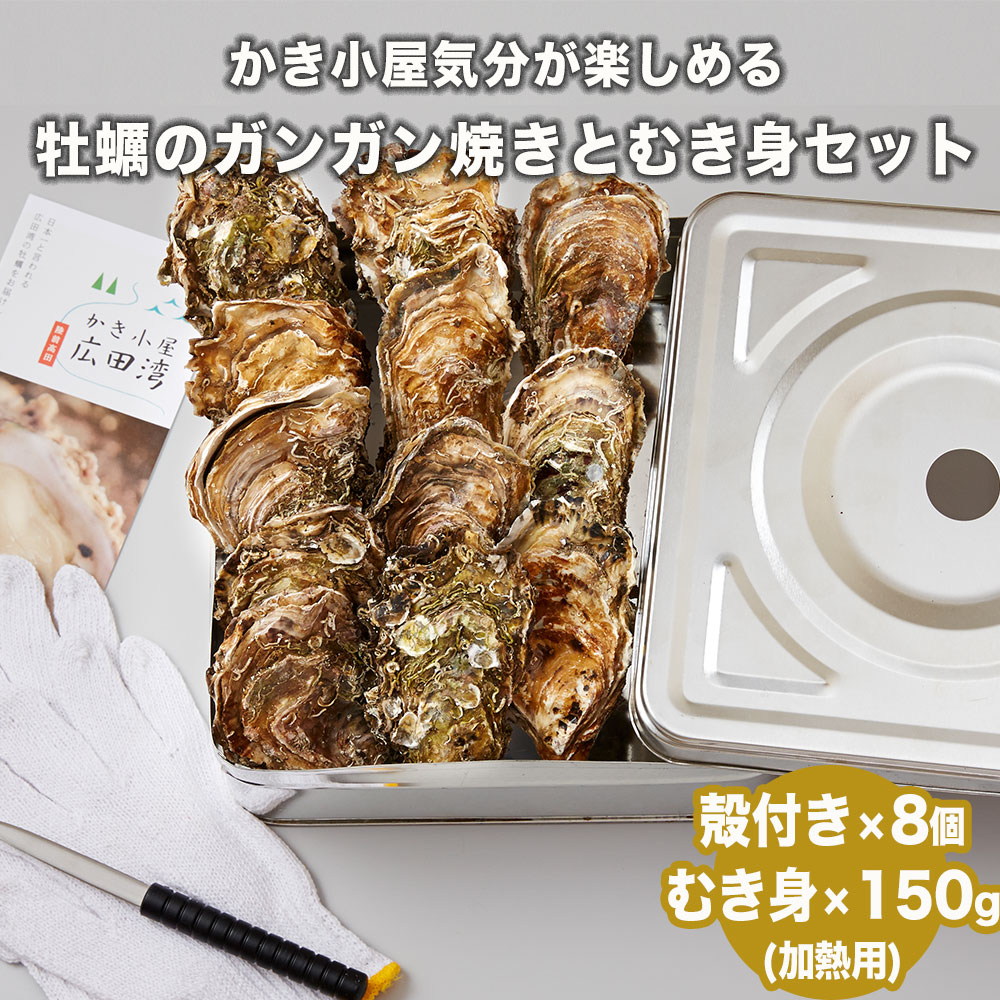 牡蠣 ガンガン焼きむき身 セット《2022年11月後半〜2023年4月後半発送》牡蠣 殻付き 8個 むき身 150g 加熱用 海産 貝類 新鮮 直送  【返品送料無料】