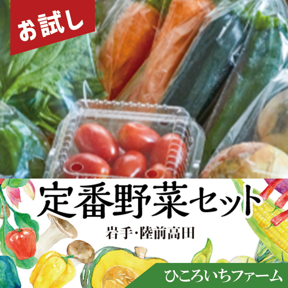【ふるさと納税】野菜セット 約5～7種類 旬 産地直送 [ 産地直送 野菜 やさい ベジタブル 詰め合わせ 季節 お試し 冷蔵 お楽しみ こだわり 農家 地産 農業 料理 岩手 陸前高田 ひころいちファーム ] 大根 白菜 にんじん じゃがいも ブロッコリー きゅうり なす など