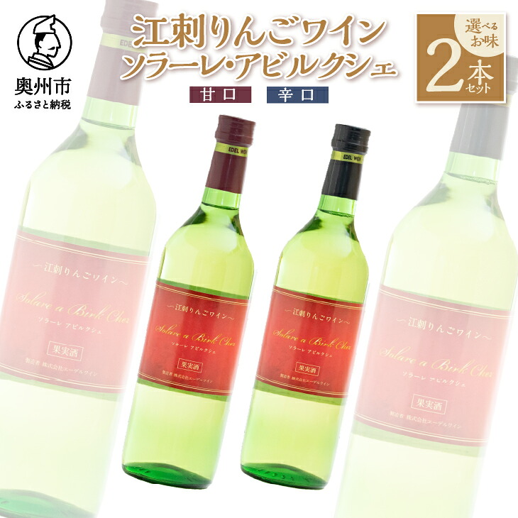 【ふるさと納税】 江刺りんごワイン 選べるお味 甘口 辛口 720ml 2本セット ソラーレ・アビルクシェ サンふじ りんご アップル ワイン アルコール ギフト プレゼント 贈答 [A0074]