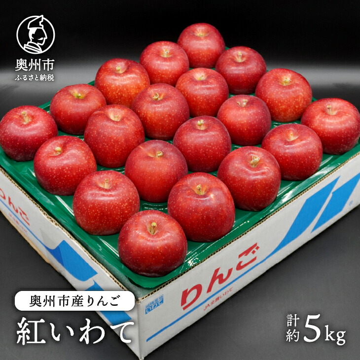 【ふるさと納税】 奥州市産りんご 紅いわて 5kg(14~20玉) 【10月上旬以降お届け】 フルーツ 林檎 冷蔵配送 離島配送不可 <br>[AQ024]