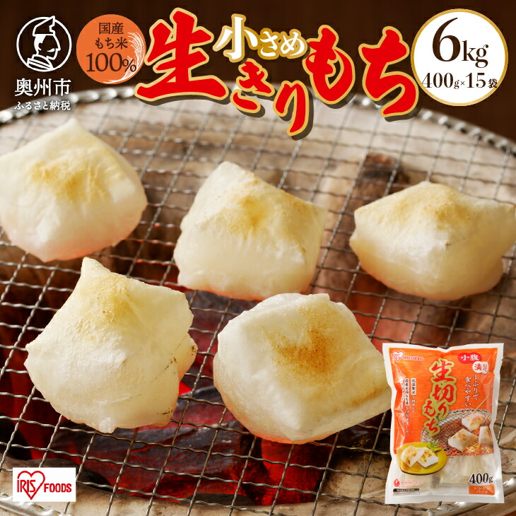 【ふるさと納税】 生きりもち小さめサイズ 個包装 400g × 15袋 （6kg） アイリスオーヤマ 国産もち米100％使用 切り餅 おもち 新年 お正月 <br>[AV005]