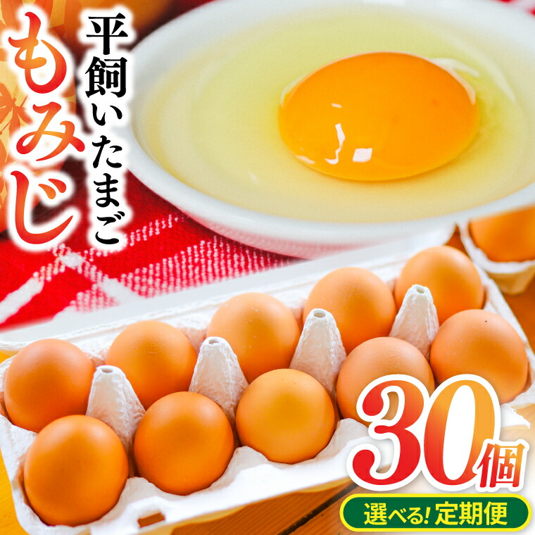 【ふるさと納税】定期便 レビュー 高評価 「【純国産鶏もみじ】 平飼い 卵30個 破損保証5個を含む【選べる定期便】」 3ヵ月 6ヶ月 12ヶ月 生産者 採れたて たまご  玉子 鶏卵 養鶏場より直送 (AJ024 | AJ025 | AJ026)