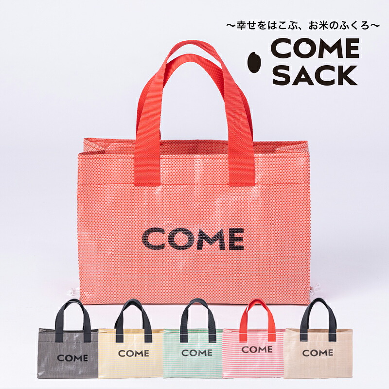 【ふるさと納税】幸せをはこぶお米のふくろ　カムサックミニトートPP　レッドシャンブレー/バッグ ばっぐ 米 米袋 PP こめ コメ 可愛い サステナブル 便利 大容量 内ポケット 手作業 北日本製袋