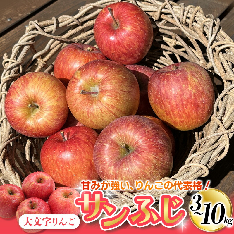 【ふるさと納税】人気No.1！りんご サンふじ 3kg 5kg 10kg 大文字りんご園 12月上旬より順次発送 / 蜜 蜜入り 国産 樹上完熟 幻のりんご 林檎 果物 くだもの フルーツ 産地直送 予約 送料無料