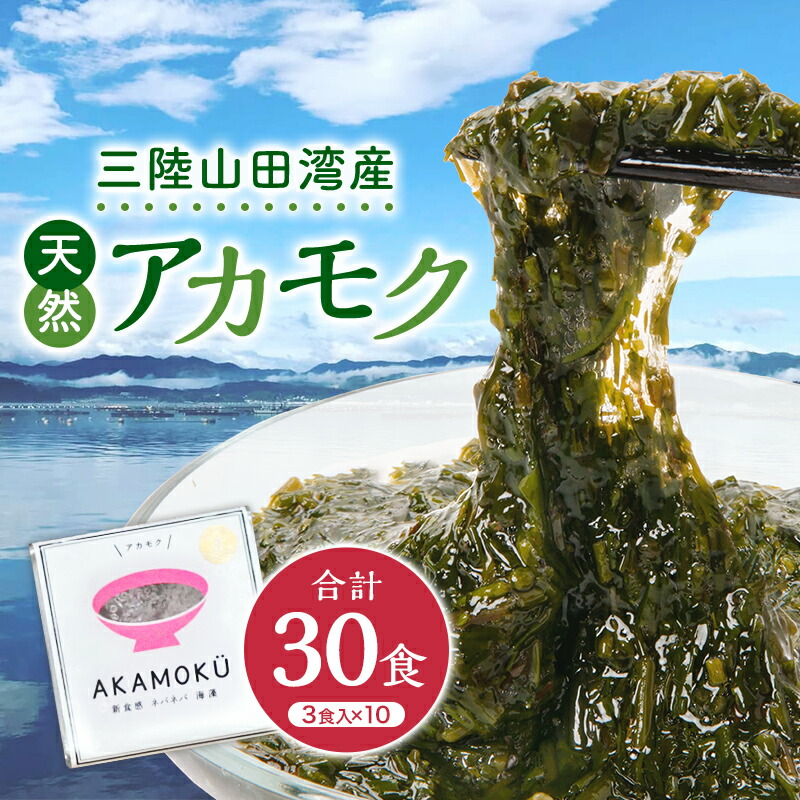 【ふるさと納税】 山田湾産 天然 山田プレミアム アカモク 小分け 食べきり 冷凍 30g×3個 10セット 海藻 無添加 食物繊維 フコキサンチン フコイダン  三陸山田 あかもく岩手県 三陸 山田町 YD-467