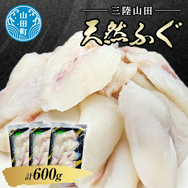 【ふるさと納税】三陸山田 天然ふぐ 600g 小分け 200g 3パック 長根水産 お鍋6人分 天然 お鍋 鍋 ふぐ フグ 河豚 唐揚げ 急速冷凍 安心安全 弾力 三陸天然ふぐ 三陸山田 岩手県 山田町 YD-572｜岩手県山田町