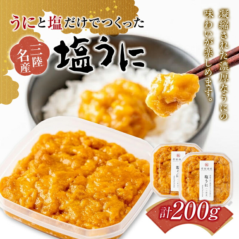 【ふるさと納税】岩手県 菅原商店 うにと塩だけで作る 塩うに 100g 2個セット YD-579