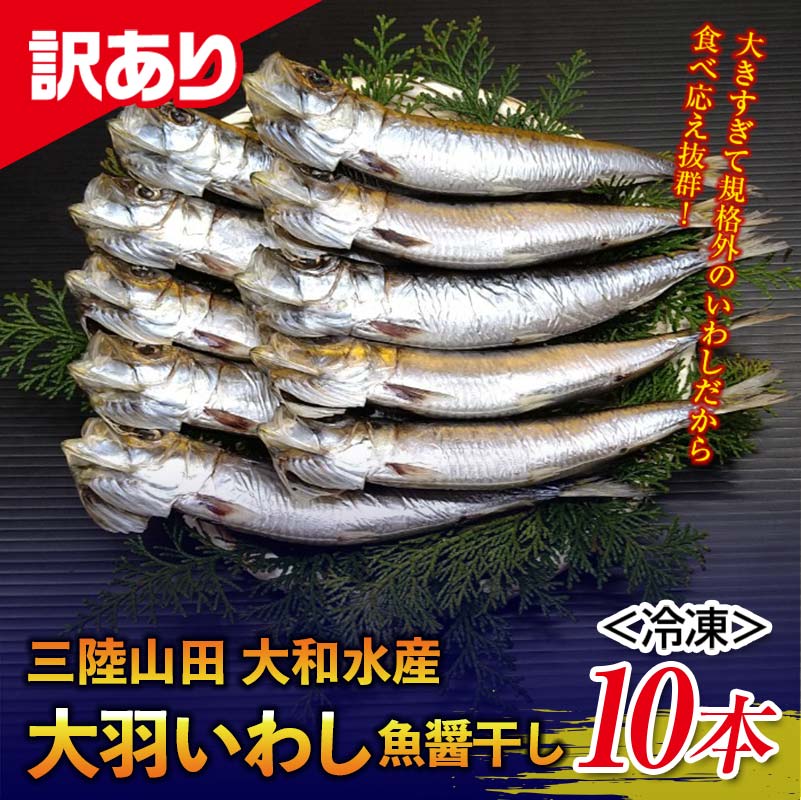 【ふるさと納税】【訳あり】大和水産の大羽いわし（魚醤干し）10本 マイワシ まいわし YD-830