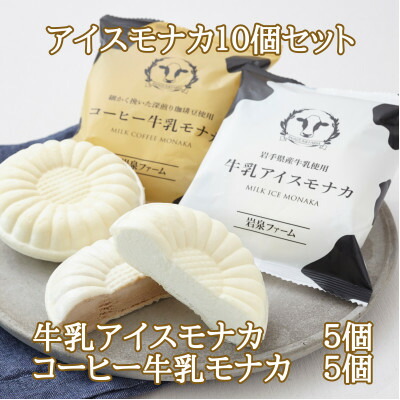 【ふるさと納税】牛乳アイスモナカ&コーヒー牛乳モナカ10個セット【配送不可地域：離島】【1682440】