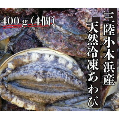 【ふるさと納税】三陸小本浜産冷凍天然あわび　400g(4個入り)【配送不可地域：離島】【1717033】 10,640円