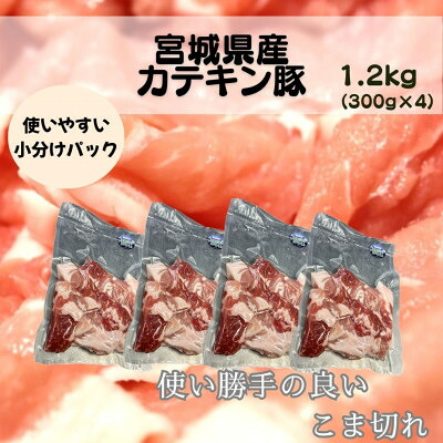 【ふるさと納税】宮城県産【カテキン豚】豚こま切れ 1.2kg(300g×4パック)【配送不可地域:離島】【1614341】|宮城県