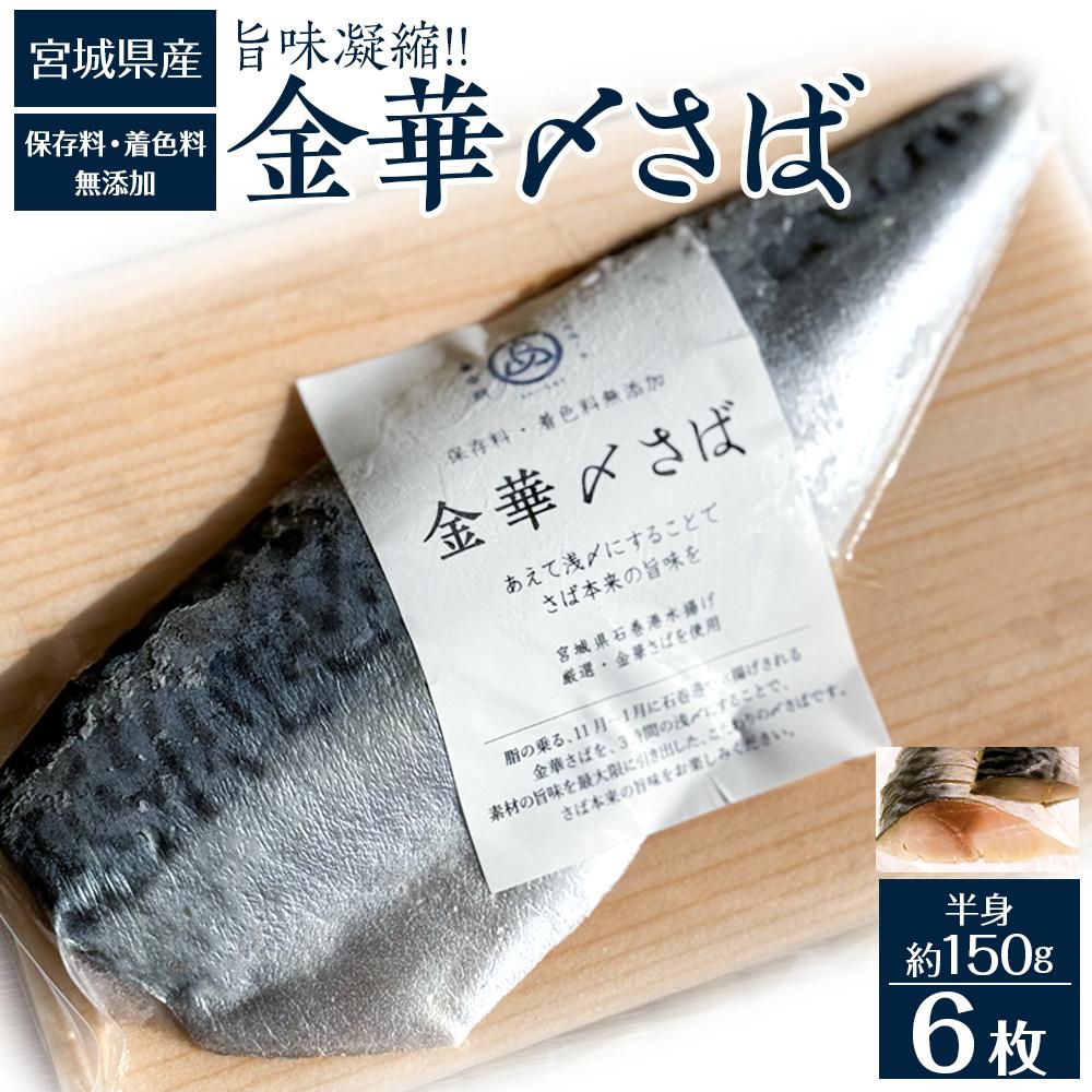 【ふるさと納税】旨味凝縮！金華〆さば（石巻産・保存料、着色料無添加）たっぷり約150gx6パック【魚介類 水産 食品 人気 おすすめ 】 | 魚 お魚 さかな 食品 人気 おすすめ 送料無料