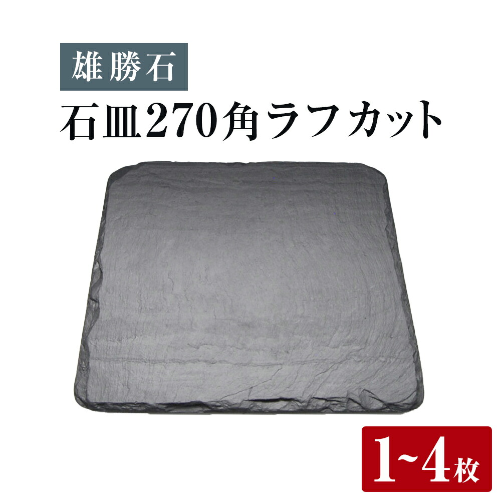 【ふるさと納税】【雄勝石】石皿 270角 ラフカット 選べる 1枚 / 2枚 / 4枚 生まれながら 硯石 伊達氏 仙台藩 謂われ因縁 今めかしい 石巻 宮城 角型 皿