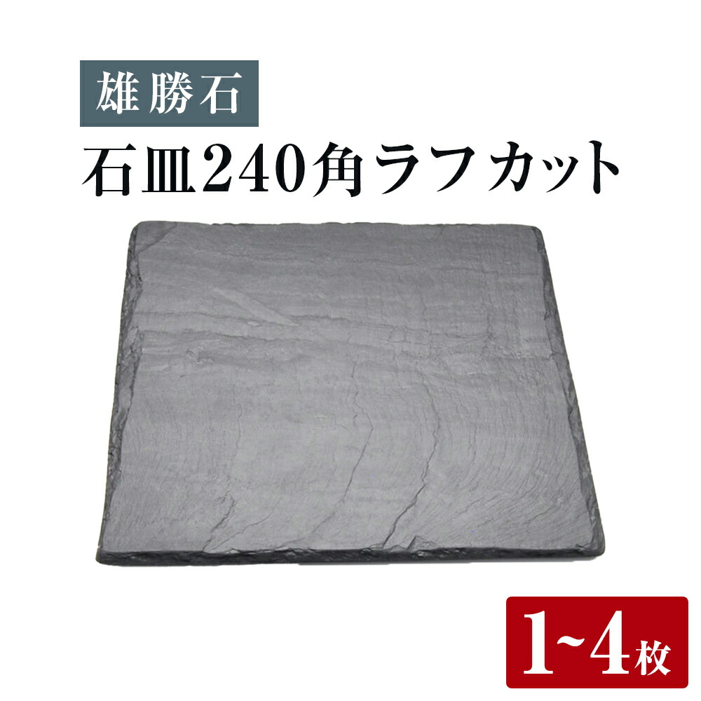 【ふるさと納税】【雄勝石】石皿 240角 ラフカット 選べる 1枚 / 2枚 / 4枚 生まれながら 硯石 伊達氏 仙台藩 謂われ因縁 今めかしい 石巻 宮城 皿 食器