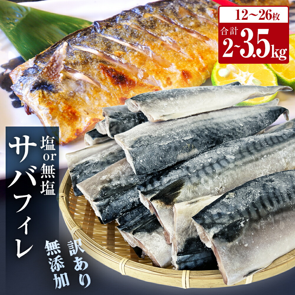 【ふるさと納税】さば ＜訳あり＞ 無添加 塩サバフィレ or 無塩サバフィレ 選べる 2kg / 3.5kg  サバ 切り身 魚 塩さば 無塩 冷凍 不揃い 規格外 焼き魚 煮魚 魚 切身 青魚 鯖 切身 サバ フィレ 家庭用 ノルウェーサバ 9000円 10000円 13000円 14000円 宮城県 石巻市