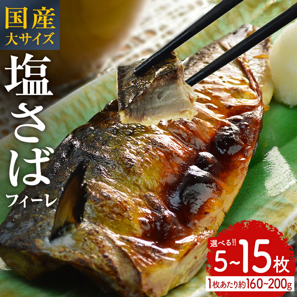 【ふるさと納税】《内容量が選べる》国産 塩さば フィレ （1枚約160～200g） 5枚 10枚 15 枚 個包装 鯖 サバ さば フィレ 切り身 塩サバ バラ凍結 冷凍 魚 魚介 塩さば 切り身 冷凍 海鮮 魚介 魚 青魚 切身 saba 焼魚 煮魚 家庭用 小分け フィレ 宮城県 石巻市 14日以内