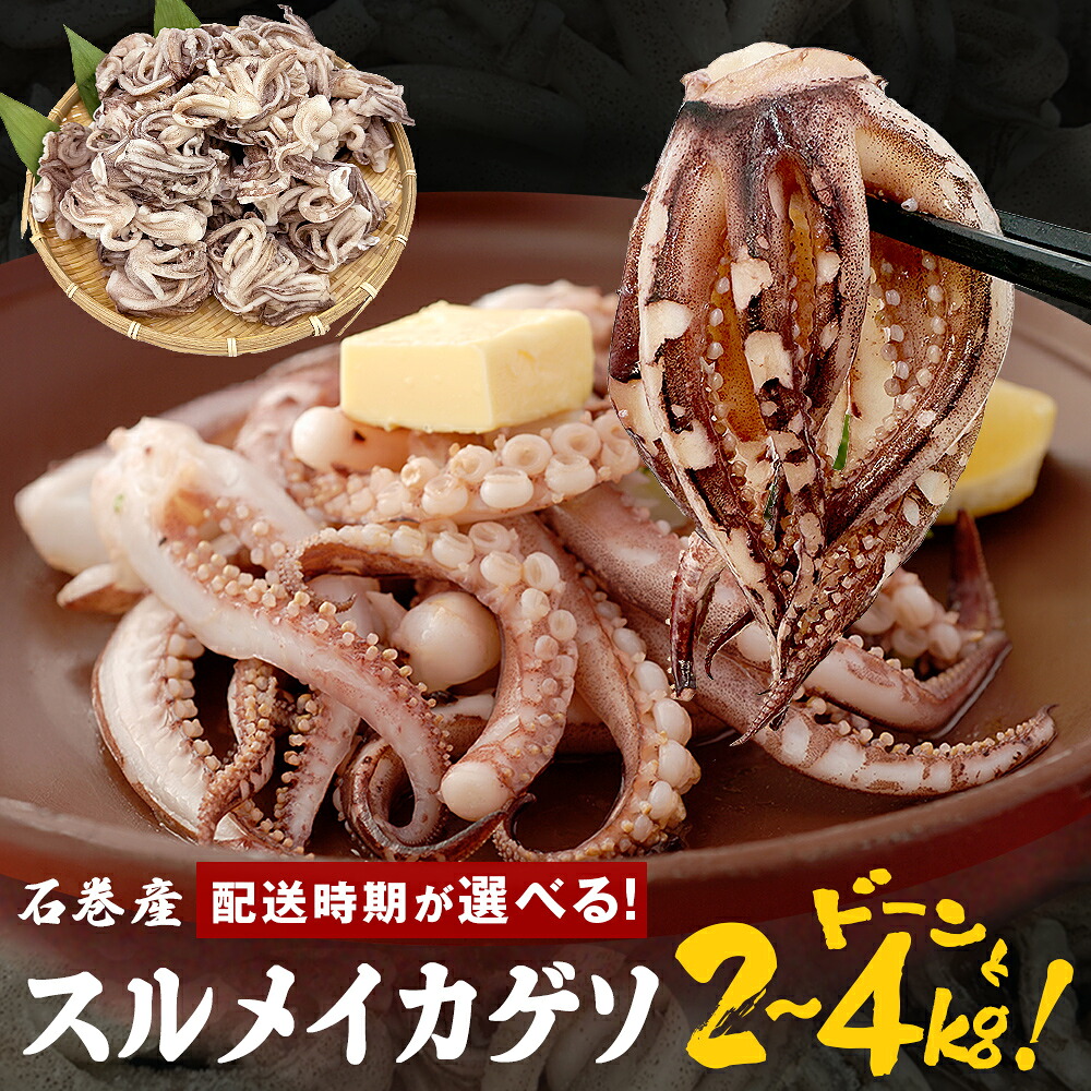 【楽天市場】【ふるさと納税】《内容量・配送時期が選べる》訳あり スルメイカ ゲソ 2kg 4kg 宮城県産 冷凍 国産 いか 烏賊 イカ 下足 ...