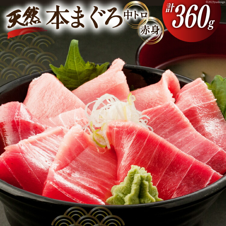 【ふるさと納税】昭福丸の天然本まぐろ (中トロ･赤身) 各180g 計360g [臼福本店 宮城県 気仙沼市 20563782] 魚 鮮魚 刺身 トロ 天然本マグロ マグロ まぐろ 鮪 本まぐろ 本マグロ 本鮪 冷凍 感想