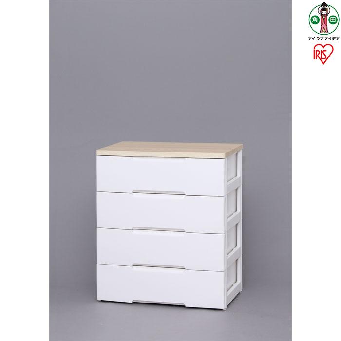 【ふるさと納税】チェスト プラスチック 北欧 完成品 リビング 収納 木製 タンス 箪笥 おしゃれ 4段 ウッドトップチェスト HG-804 アイリスオーヤマ | 新生活