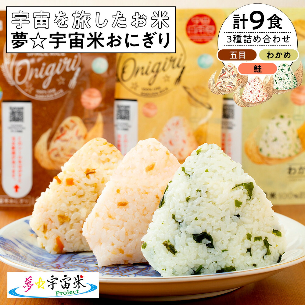 【ふるさと納税】夢☆宇宙米おにぎり 3種類詰め合わせ（9食）【8月上旬より順次発送開始】 | 米 ササニシキ 食品 人気 おすすめ 送料無料｜宮城県角田市