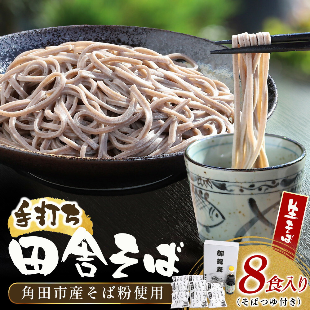 【ふるさと納税】【角田市産 そば粉使用】蕎麦 03-田舎そばA（8食入り）蕎麦 ソバ そば 生そば | 麺 食品 加工食品 人気 おすすめ 送料無料