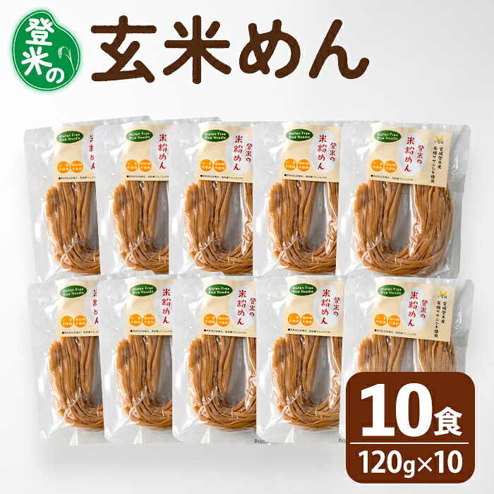 【ふるさと納税】登米の米粉めん 120g×10食 玄米麺 グルテンフリー 小麦不使用 米粉めん 有機ササニシキ使用 小分け 国産 うどん 焼きそば 中華 そうめん パスタ ラーメン 麺【株式会社いなほ】 tm263