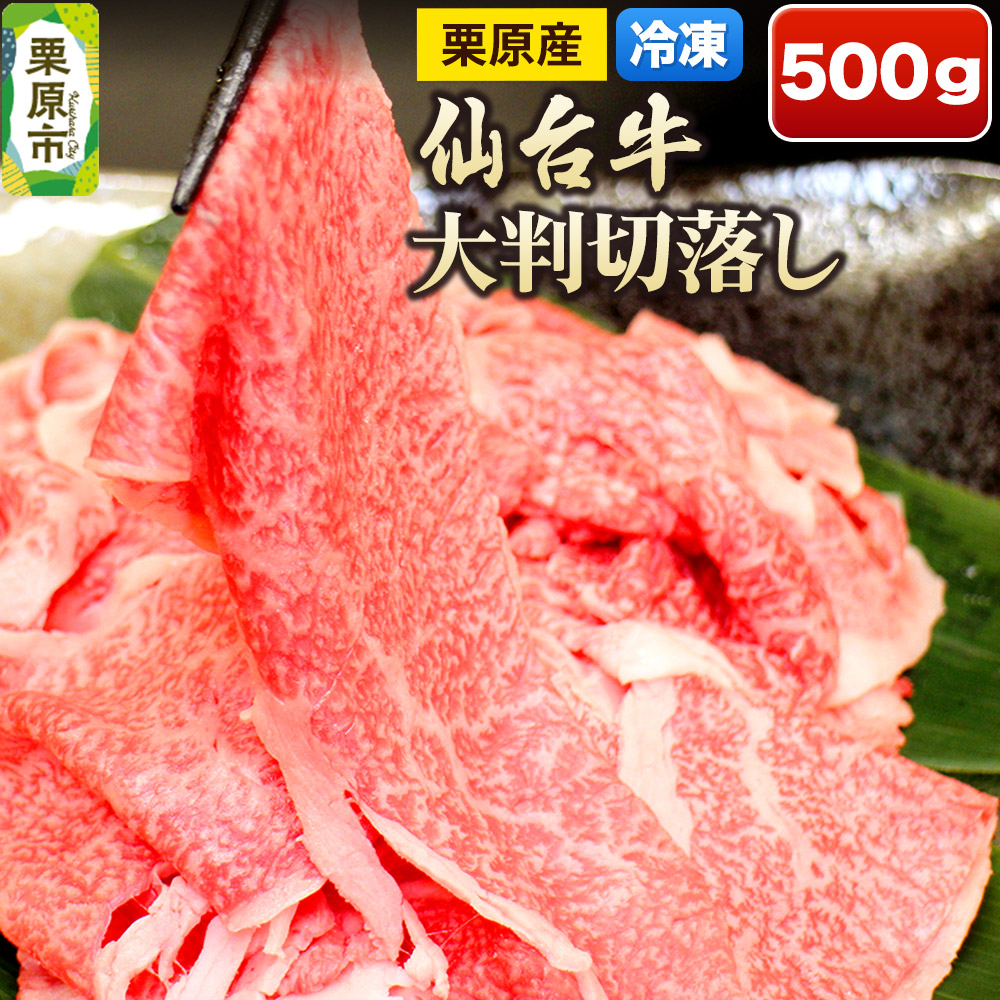 【ふるさと納税】栗原産仙台牛 大判切落し 500g｜宮城県栗原市