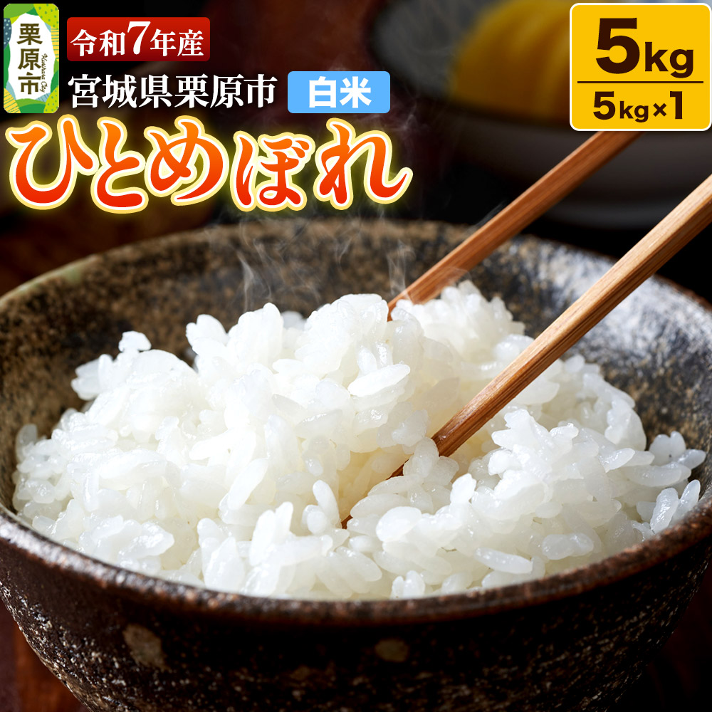 【ふるさと納税】【白米】令和7年産 宮城県栗原産 ひとめぼれ 5kg（5kg&times;1袋）さっぱり モチモチ おにぎり お弁当｜宮城県栗原市
