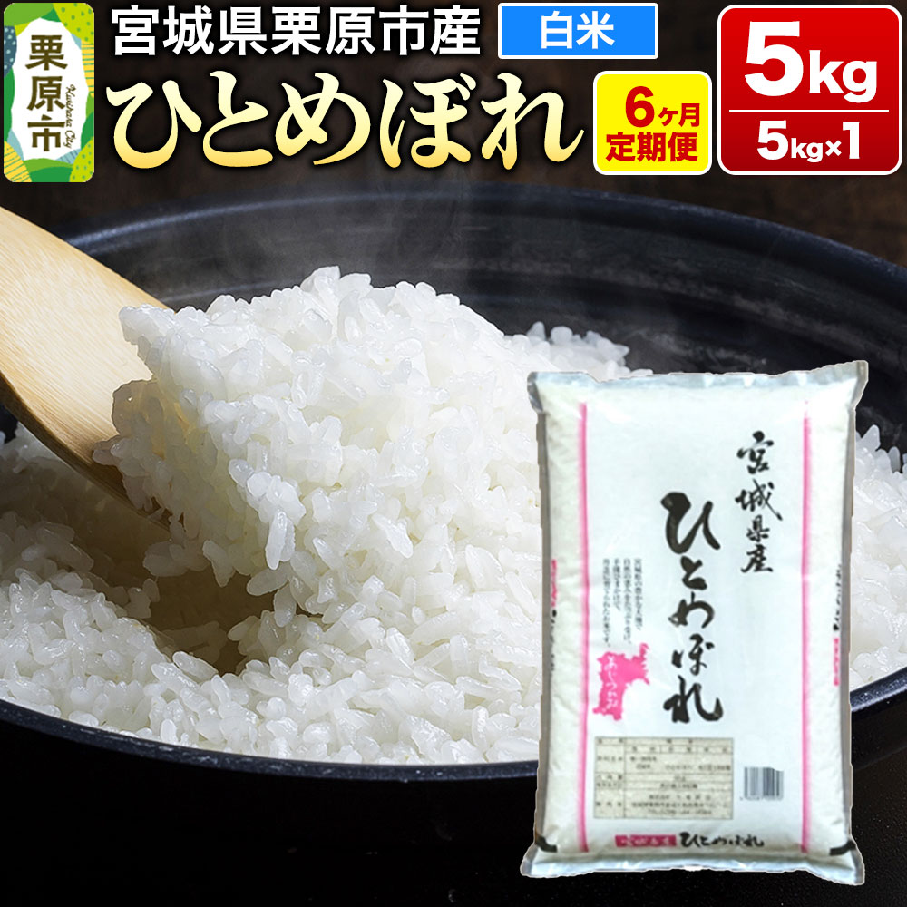 【ふるさと納税】《定期便6ヶ月》【令和6年産・白米】宮城県栗原産 ひとめぼれ 毎月5kg (5kg×1袋)×6ヶ月