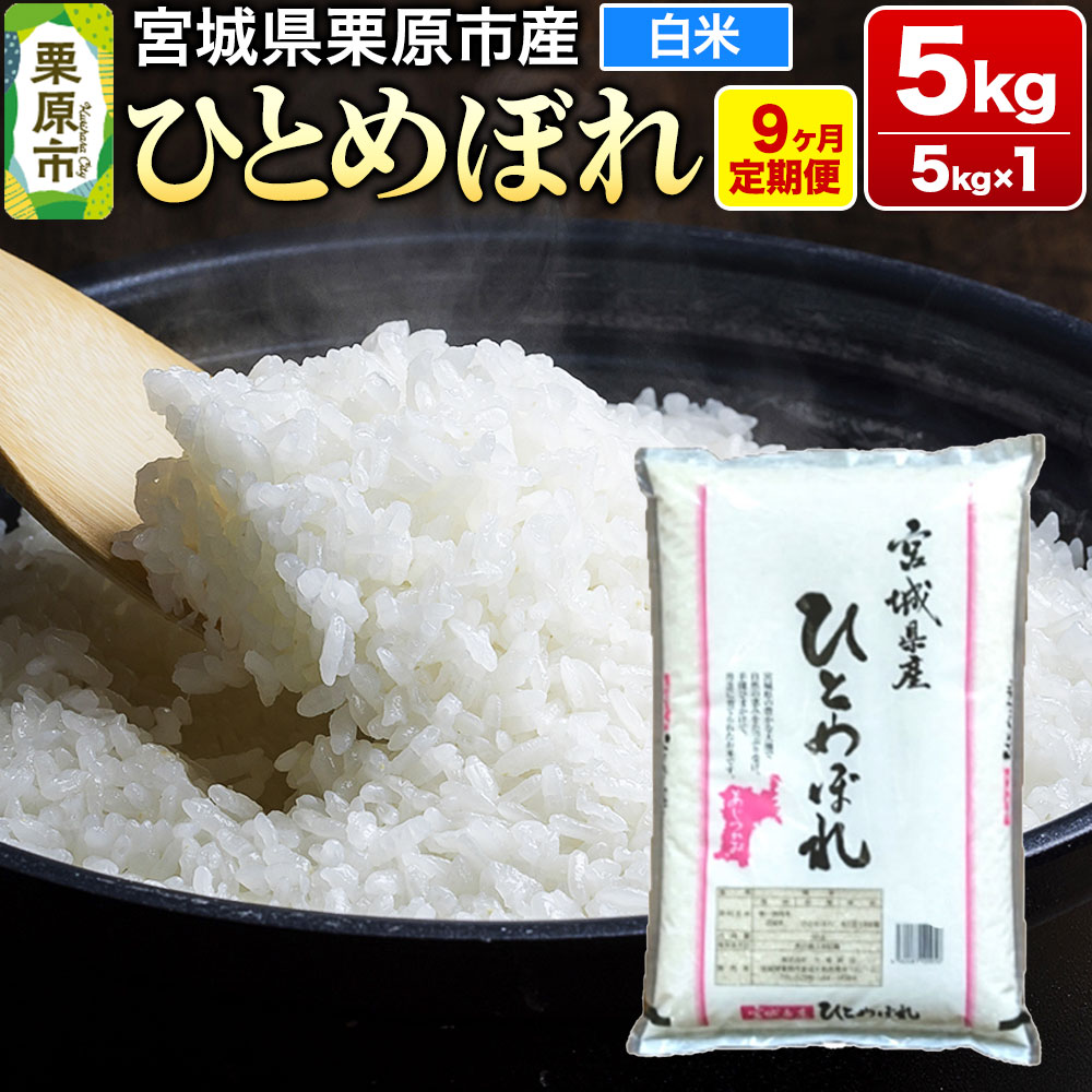 【ふるさと納税】《定期便9ヶ月》【令和7年産・白米】宮城県栗原産 ひとめぼれ 毎月5kg (5kg×1袋)×9ヶ月|宮城県栗原市