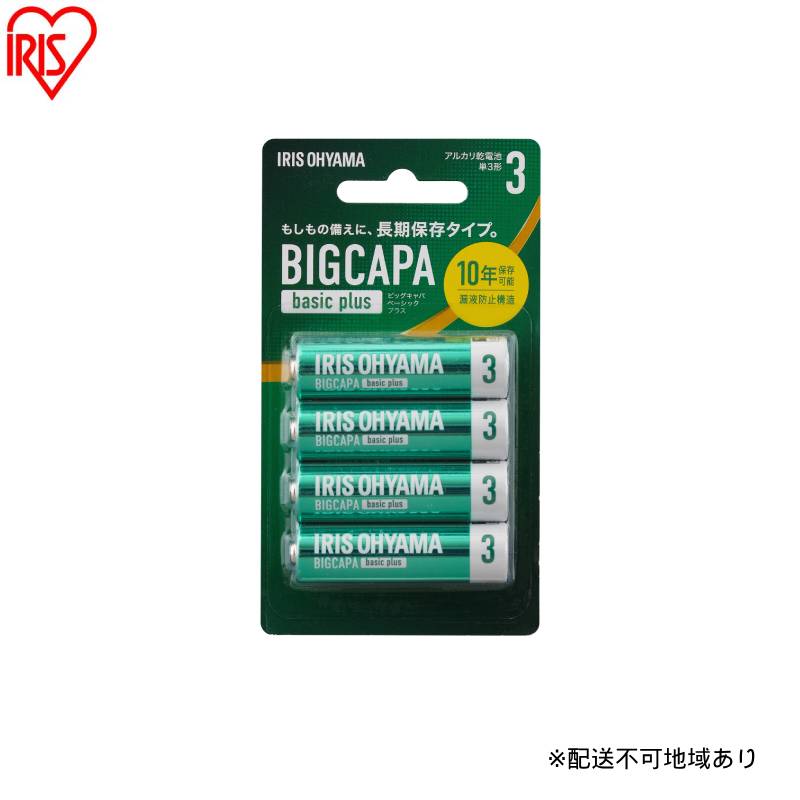 【ふるさと納税】【4本×12パック】BIGCAPA basic plus アルカリ乾電池 単3形 4本パック LR6Bbp/4B 乾電池 単3 アルカリ 4本パック アイリスオーヤマ BIGCAPA basic＋単3形アルカリ乾電池4本パック アルカリ乾電池 アルカリ電池 乾電池4本パック 単3形 単三 単三形