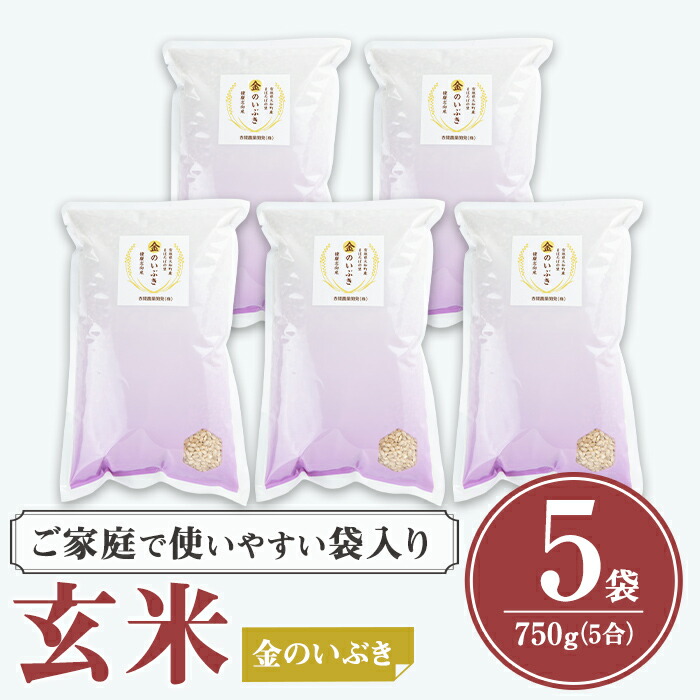 【ふるさと納税】玄米 金のいぶき 自宅用（5合×5袋）各750g 小分け お米 おこめ 米 コメ 玄米 ご飯 ごはん おにぎり お弁当【赤間農業開発株式会社】ta311