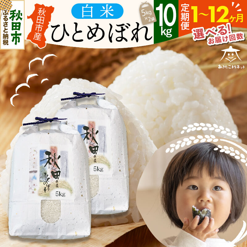 【ふるさと納税】ひとめぼれ 10kg(5kg&times;2袋) 秋田市産【白米】【選べるお届け回数(1回～定期便) 】 [秋田県産 ひとめぼれ お米 精米]｜秋田県秋田市
