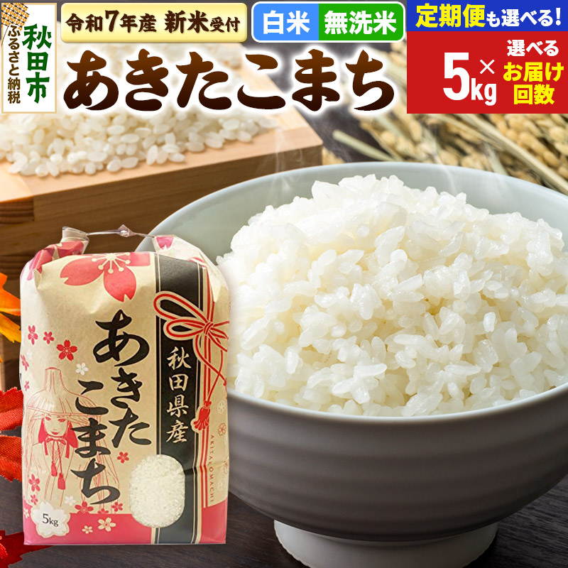 ふるさと納税 潟上市 秋田県産あきたこまち白米　5kg 全12回 ふるさと納税毎月定期便秋田県産あきたこまち白米30kg(5kg×6)全6