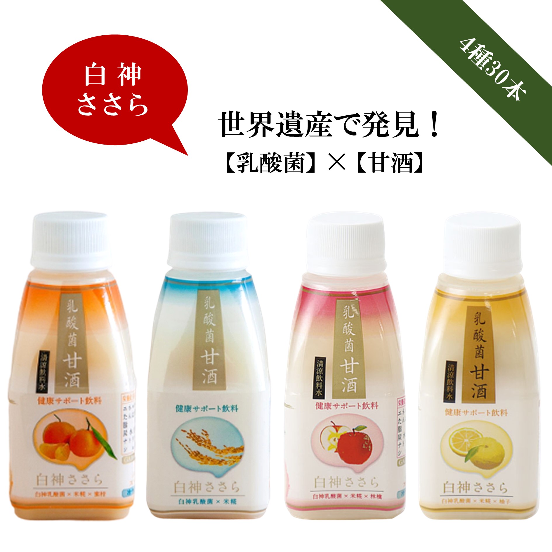 甘酒 詰合せ 世界自然遺産 乳酸菌入り 150g×30本入り 輸入