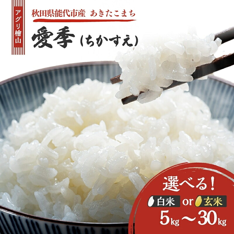 【ふるさと納税】あきたこまち 選べる 白米 玄米 容量 5kg 10kg 30kg アグリ檜山米 愛季 ちかすえ 特別栽培米 秋田県産 米　お届け：ご入金確認から2週間から1ヶ月程度でお届けします。 9,375円