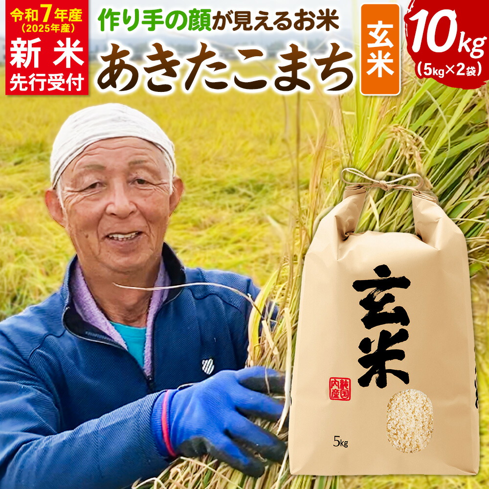 【ふるさと納税】《令和7年産 新米受付》忠さん農園 作り手の顔が見えるお米 秋田県横手市産 あきたこまち 玄米 10kg（5kg×2袋）