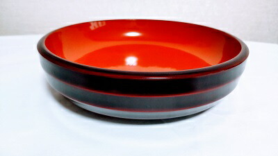 【ふるさと納税】川連漆器 7寸ライン平鉢【遠田漆器店】[B9-6101]｜秋田県湯沢市
