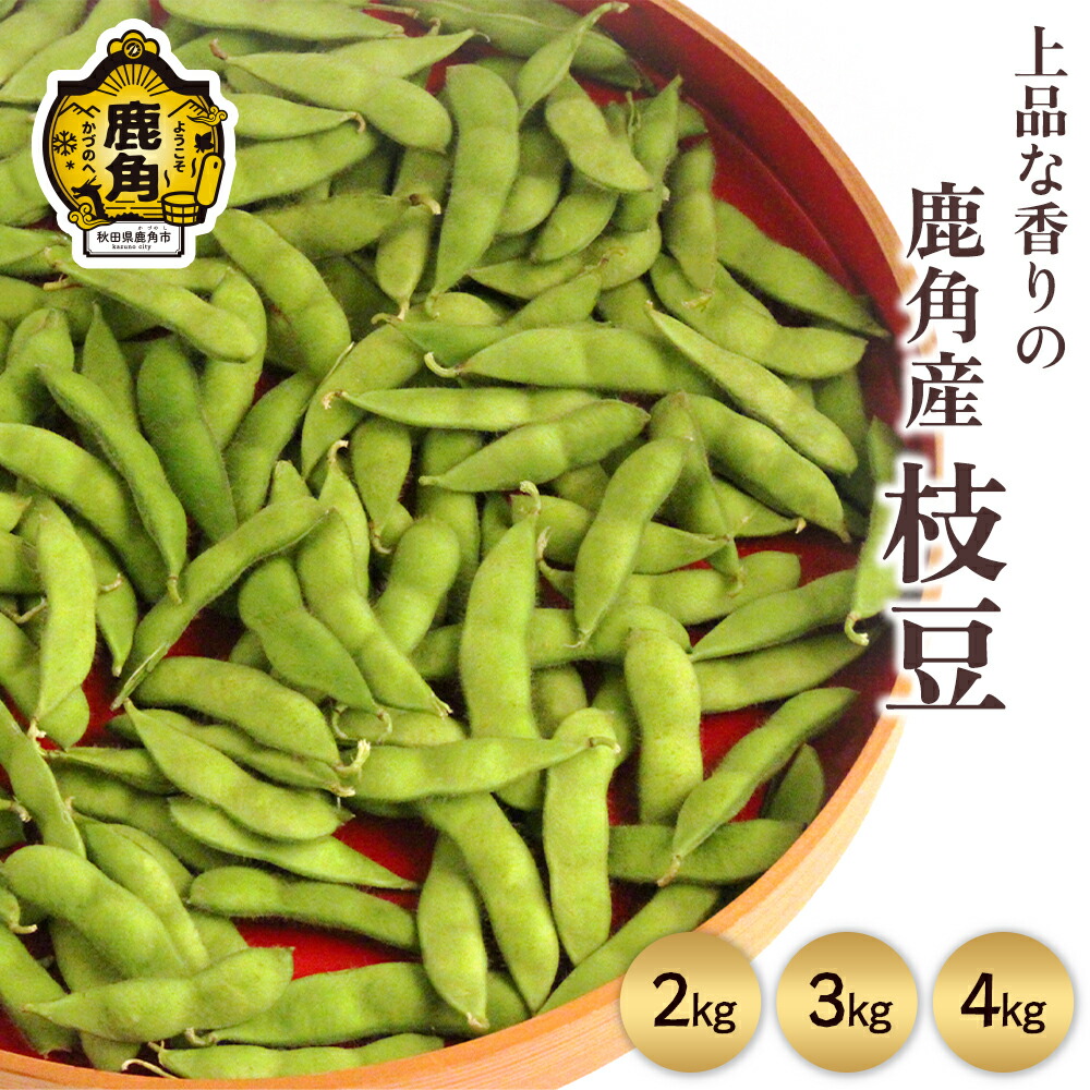 【ふるさと納税】《 先行予約 》 秋田県鹿角産 枝豆 2kg / 3kg / 4kg 選べる内容量 小分け 1kg袋 初だるま 湯上り娘 つきみ娘 あきたほのか  お中元 グルメ ギフト 故郷 秋田 あきた 鹿角市 鹿角 送料無料 【鏡田ファーミング】